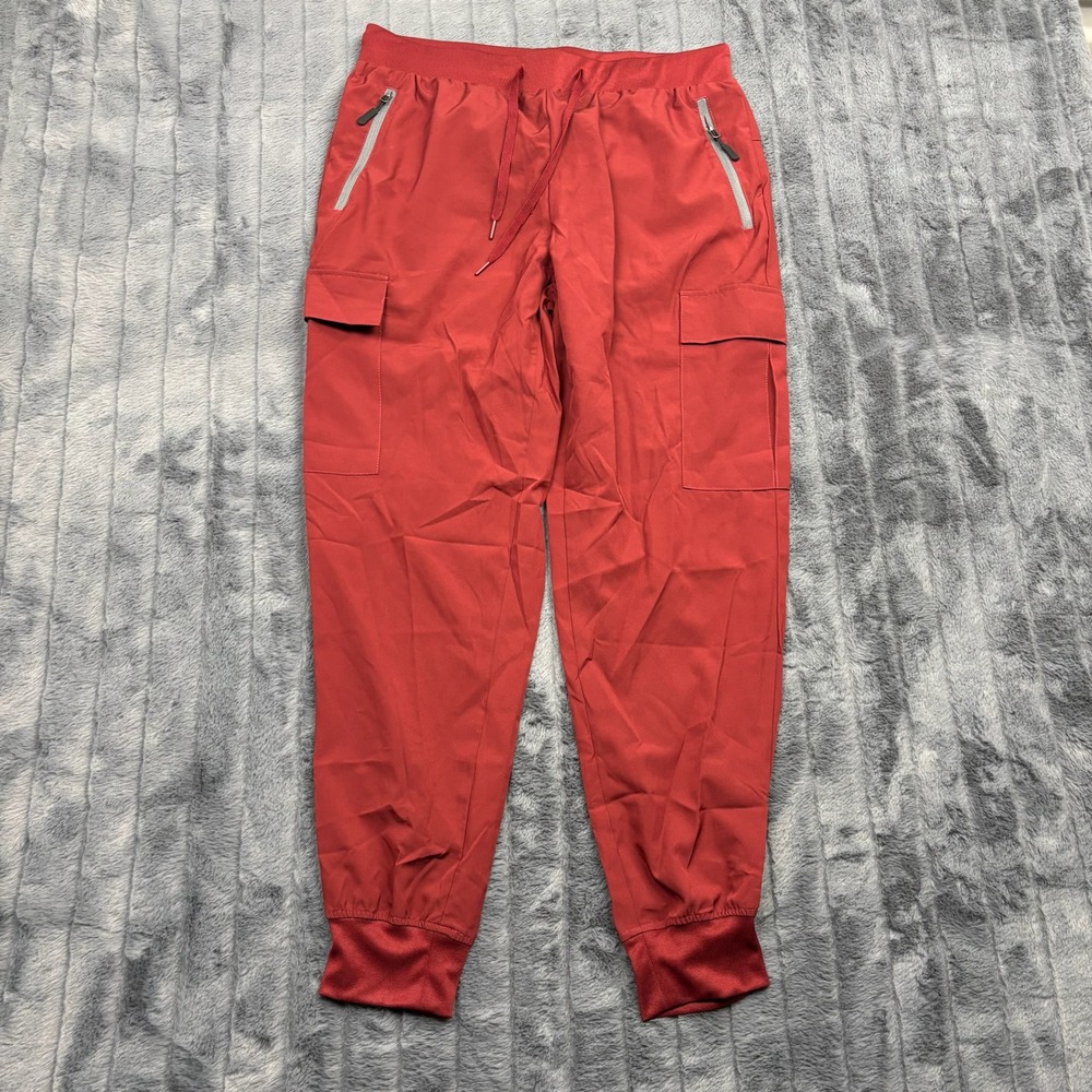 MAROAUT Mens Red Cargo Jogger Pants Athletic Hiking Lightweight Size L NWT